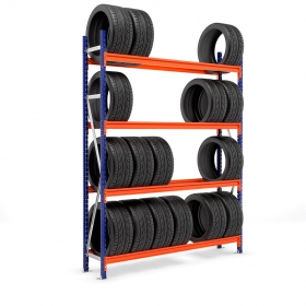 Rayonnage Picking Pneus bleu et orange