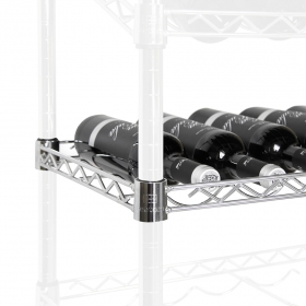 Tablettes porte-bouteilles en acier chromé horizontale